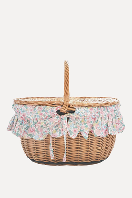 Oval Picnic Basket Made With Liberty Fabric  from Coco & Wolf