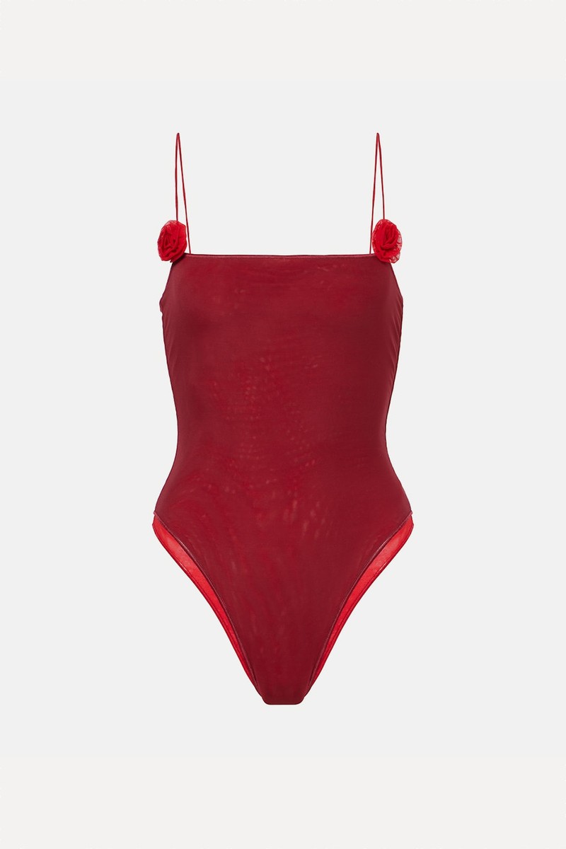 Floral-Appliqué Swimsuit from Oséree