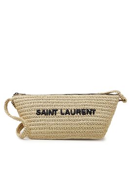Woven Raffia Shoulder Bag from Saint Laurent