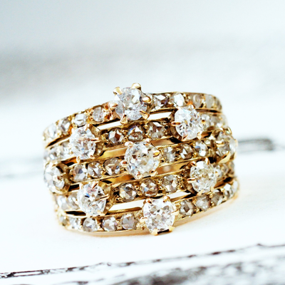 Breathtaking Antique Diamond Harem Ring