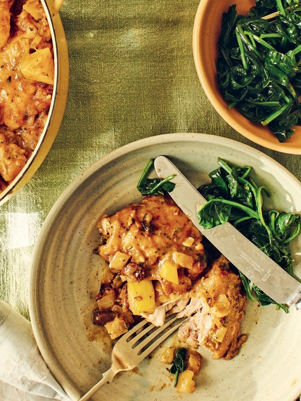 Chicken Thighs With Lemon & Olives