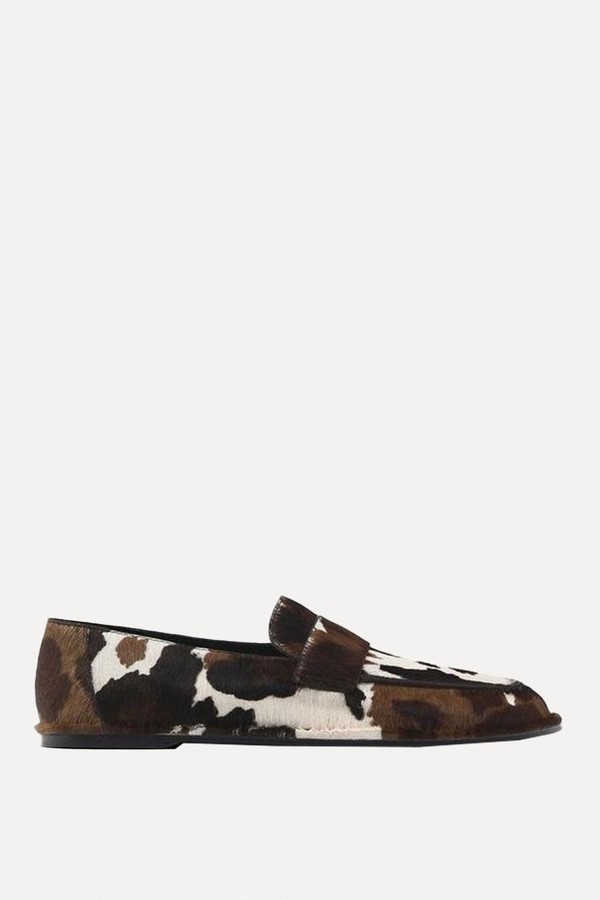 Animal Print Furskin Loafers from Massimo Dutti