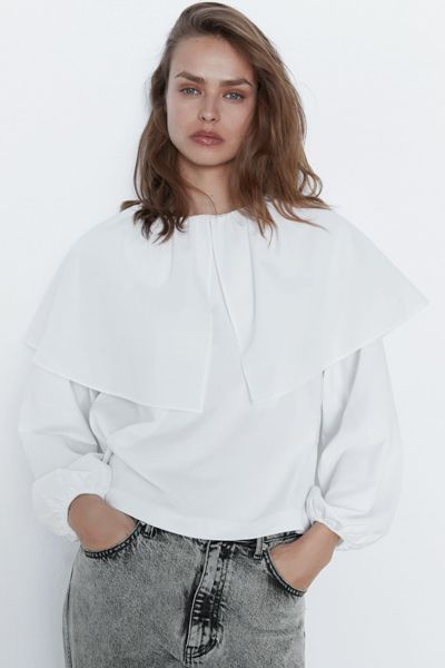 Contrast Poplin Top from Zara