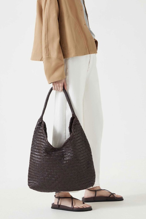 Leather Woven Tote Bag from Hush