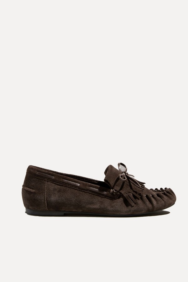 N.Premium Ruched Leather Loafers