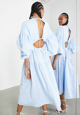 Midaxi Smock Dress With Tiers & Tie Back from ASOS Edition