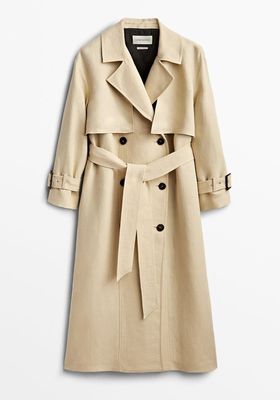 Flowing Linen Trench Coat from Massimo Dutti