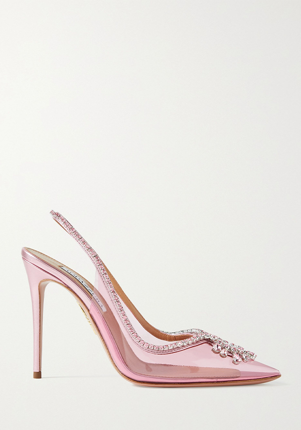 Seduction 105 Crystal-Embellished PVC Pumps from Aquazzura