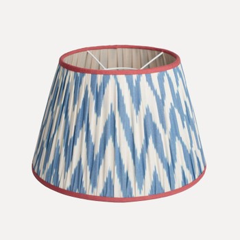 Zig Zag Cornflower Lampshade With Fuchsia Trim from Alexander Thomas