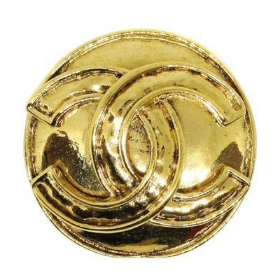 Cc Logos Button Motif Brooch Gold from Chanel