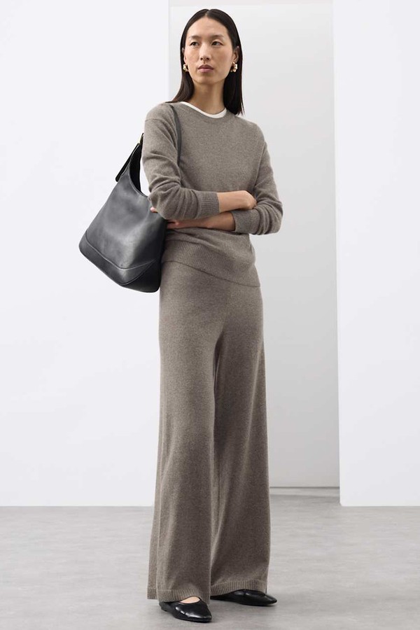 Pure Cashmere Wide Leg Trousers from Autograph