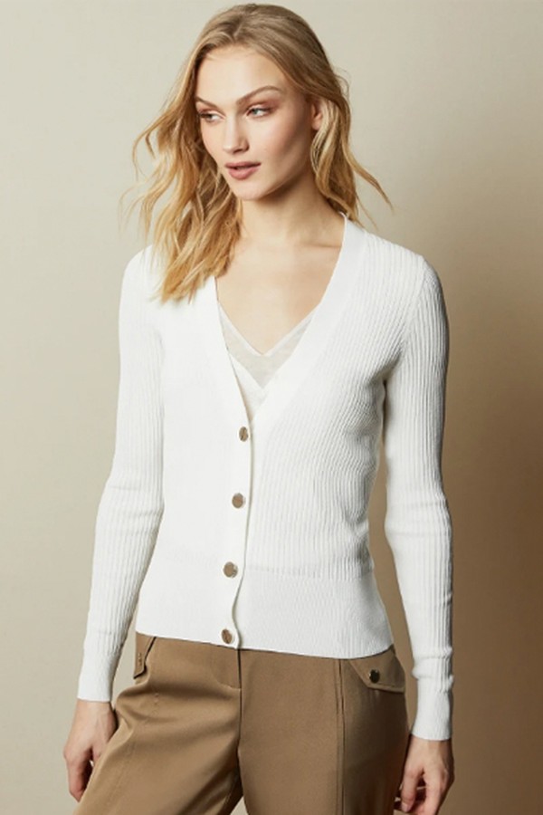Raeyaa Button V-Neck Cardigan