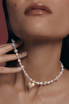 A Joyas Heart With Baroque Pearls from Kitty Joyas