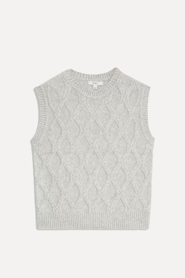 Cloud-Yarn Textured Knitted Vest from M&S