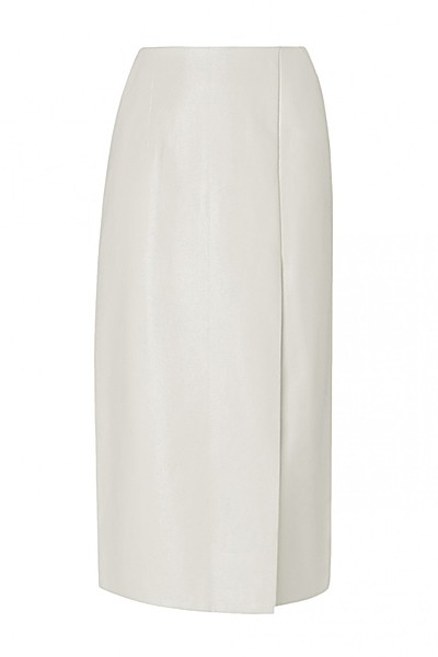 Carine Cream Vinyl Skirt from Kitri