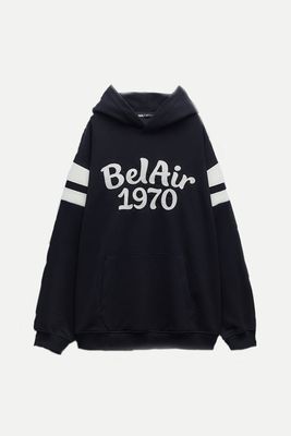 Hoodie With Embroidered Slogan from Zara