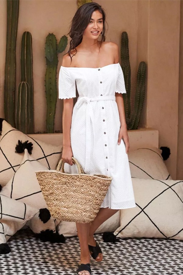 White Bardot Dress from Next