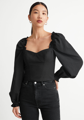 Puff Sleeve Corset Blouse