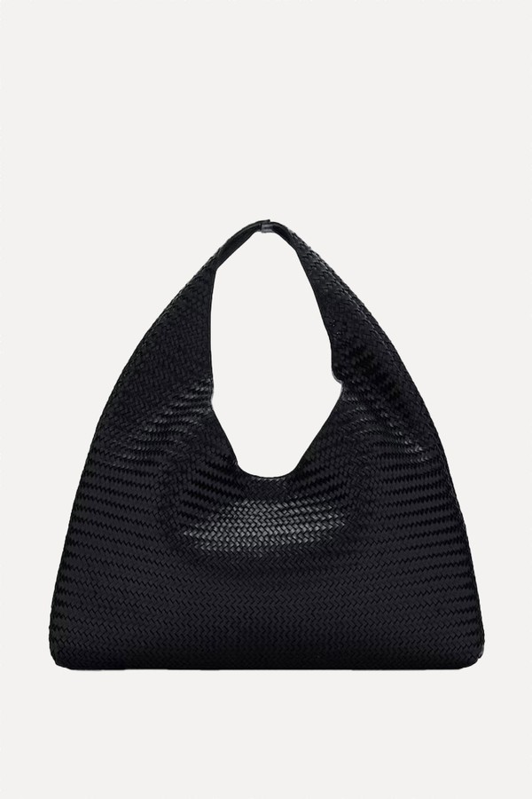 Braided Leather Shoulder Bag from Mango