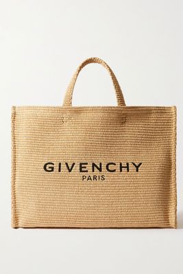 G-Tote Large Embroidered Woven Cotton-Blend Tote from Givenchy