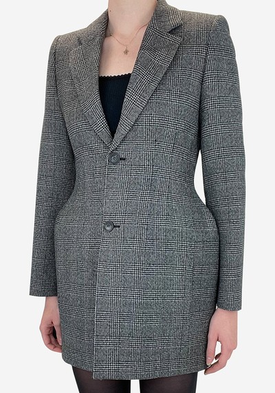 Grey Check Hourglass Blazer from Balenciaga