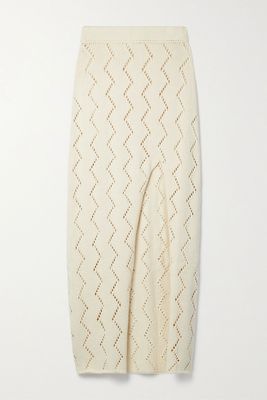 Lauryn Pointelle Knit Organic Cotton Midi Skirt from Savannah Morrow