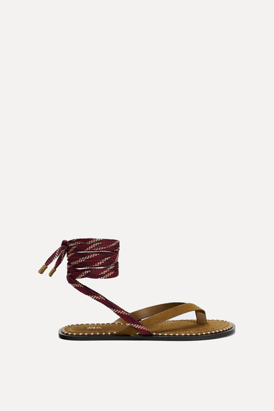 Flat Lace-Up Sandals from Zara