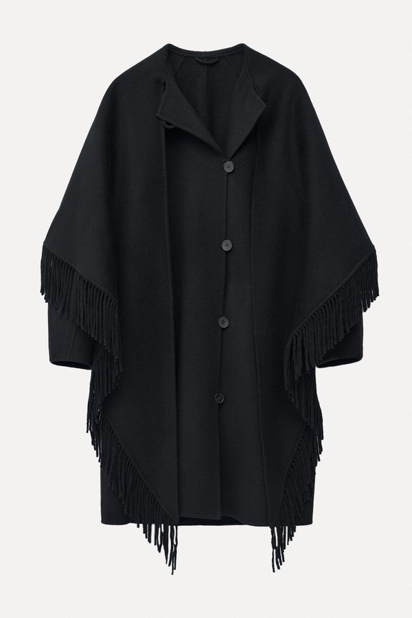 Fringed Shawl Wool Coat from & Other Stories