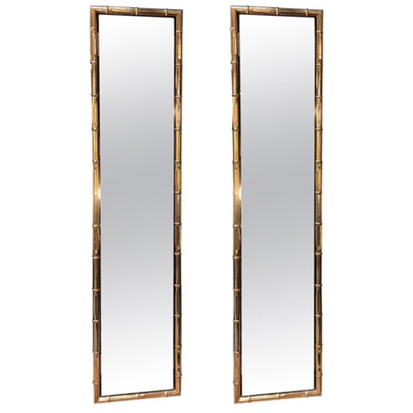 Rectangular Faux Bamboo Brass Mirrors from 1stdibs 