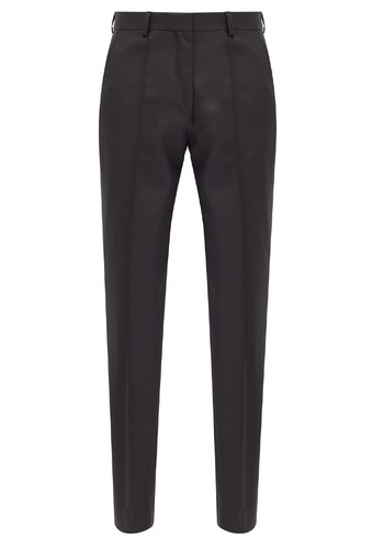 Roxane Pintucked Wool-Barathea Cigarette Trousers