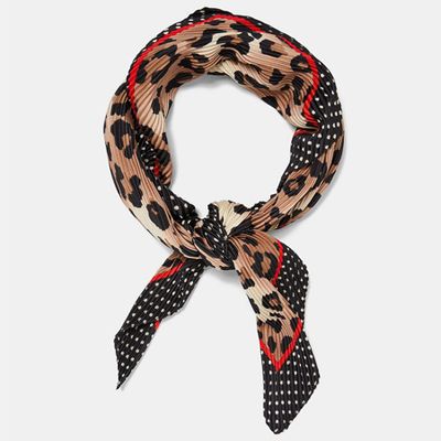 Pleated Neckerchief With Contrasting Print from Zara