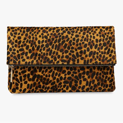 Chapel Leather Foldover Clutch Bag, Leopard Print from Whistles