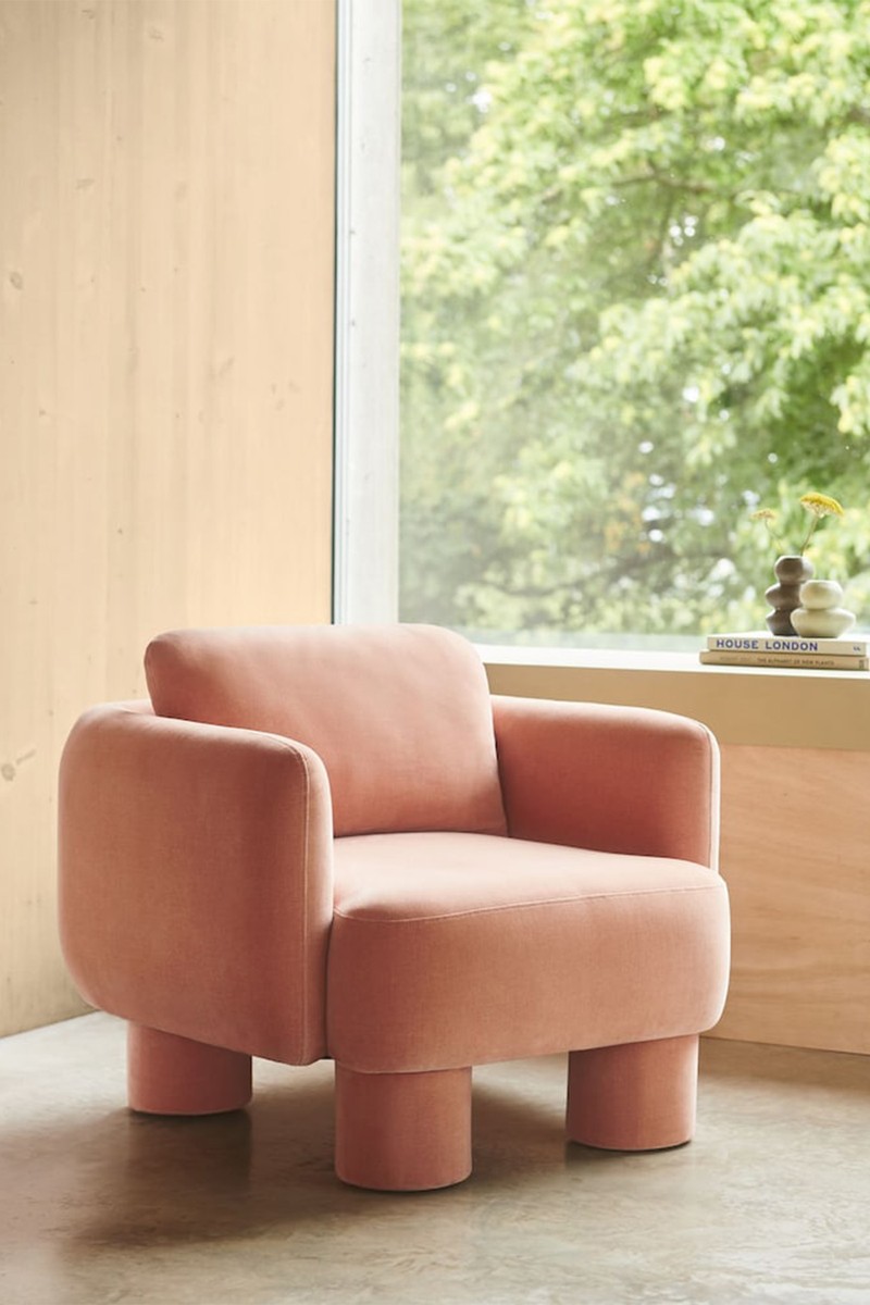 Opulent Chenille Bloor Tube Accent Chair from Next