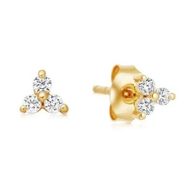 White Zircon Gold Trinal Prism Studs from Missoma