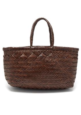 Triple Jump Woven-Leather Basket Bag from Dragon Diffusion