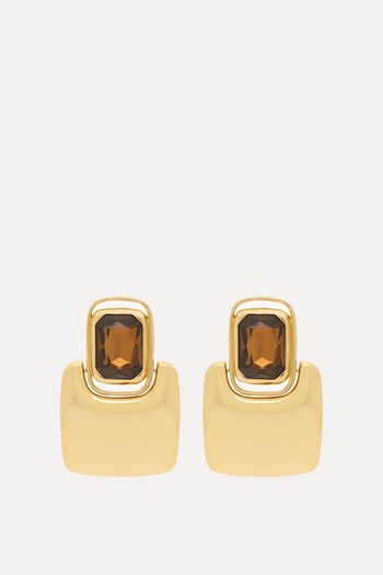 Cabochon Square Earrings from Saint Laurent