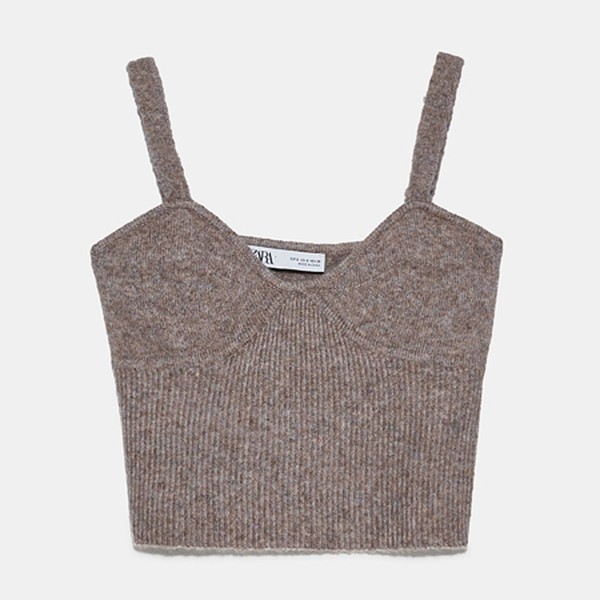 Wool Blend Crop Top from Zara