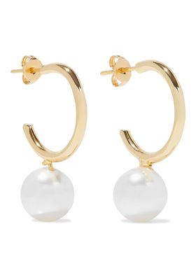 18-Karat Gold-Plated Faux Pearl Earrings from Iris & Ink