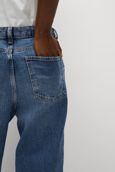 High Waisted Carrot Leg Ankle Grazer Jeans