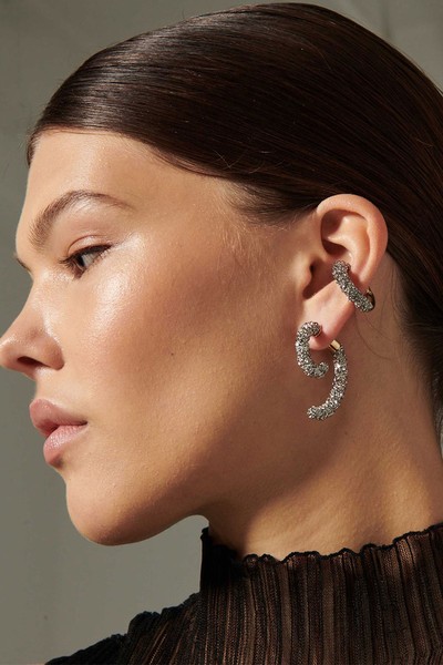 Luna Braided Pave Earrings