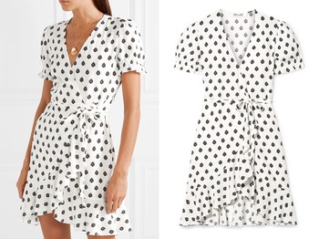 Emilia Printed Crepe Wrap Mini Dress from Diane Von Furstenburg