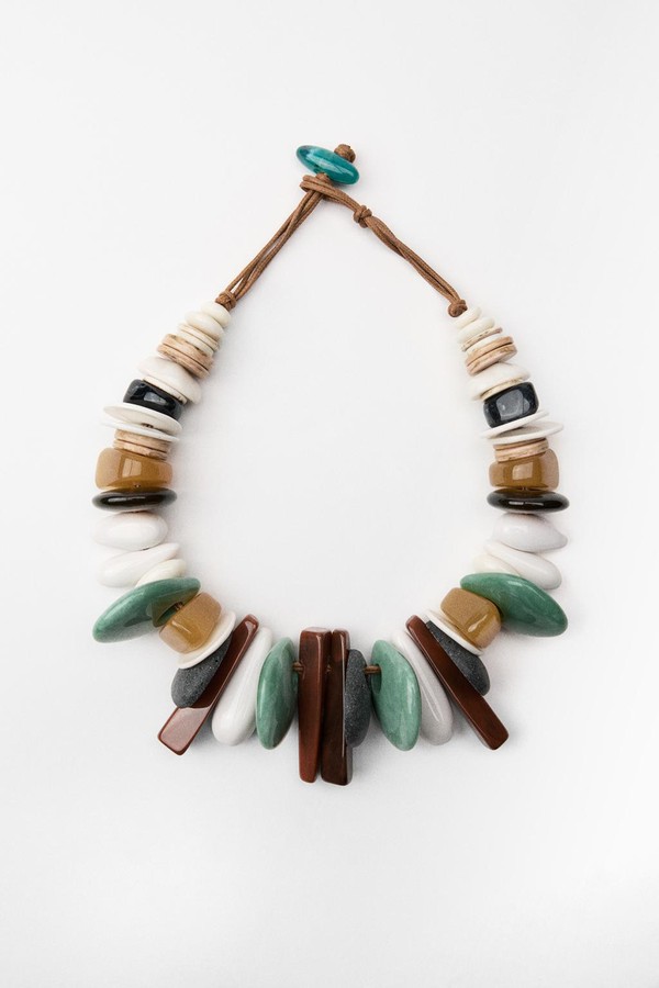 Necklace With Contrast Stone Pieces from Zara