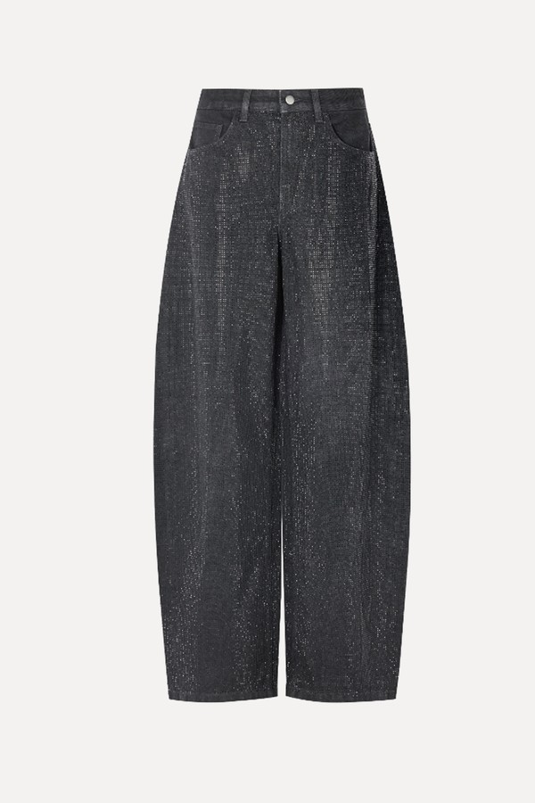 Balloon Jeans With Rhinestones