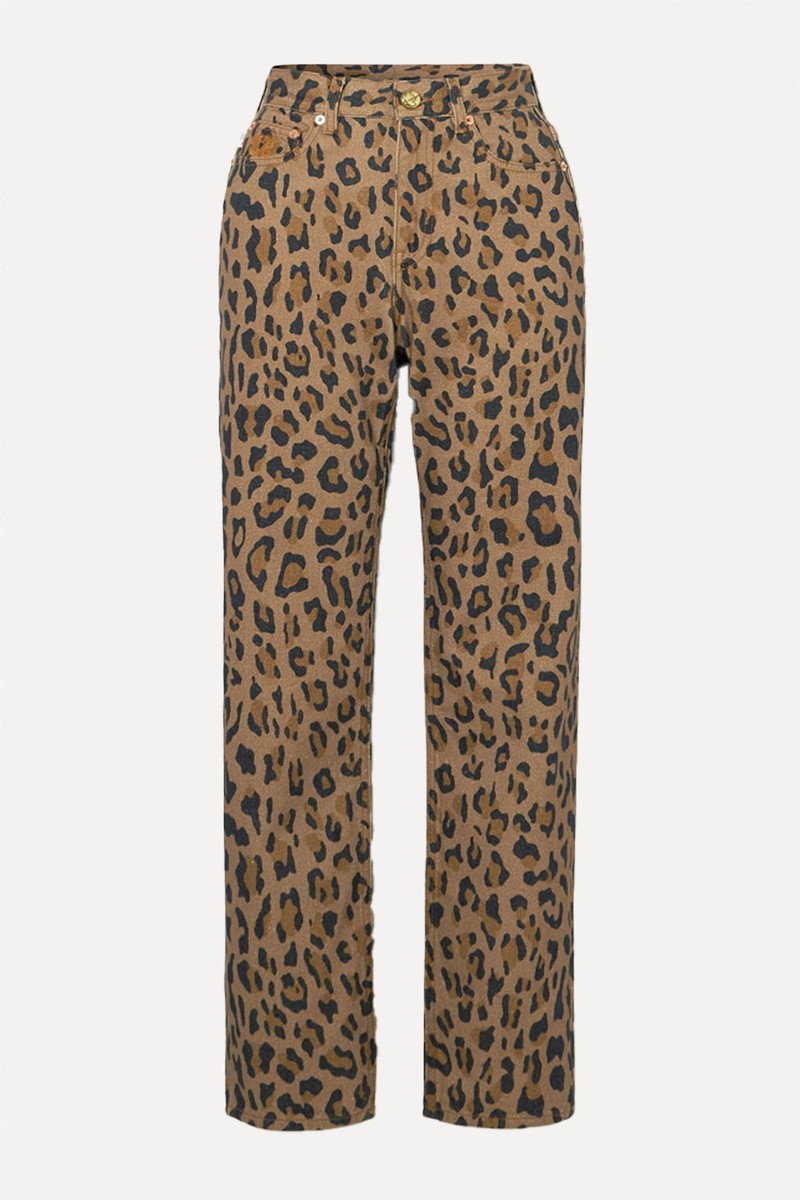 Simba Paso Leopard-Print Mid-Rise Slim-Fit Jeans from Blazé Milano