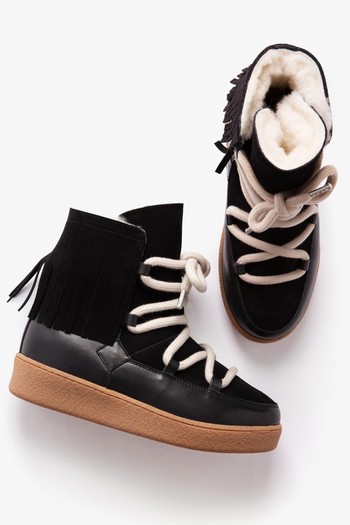 Cropped Lunar Fringed Suede Boots from Penelope Chilvers