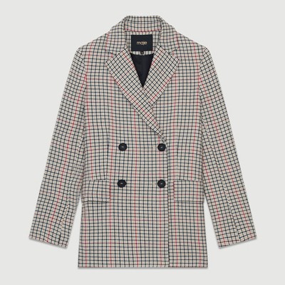 Plaid Wool-Blend Blazer from Maje