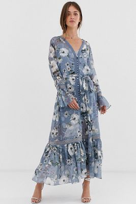 Tabitha Floral Midi Dress with Button Front from We Are Kindred