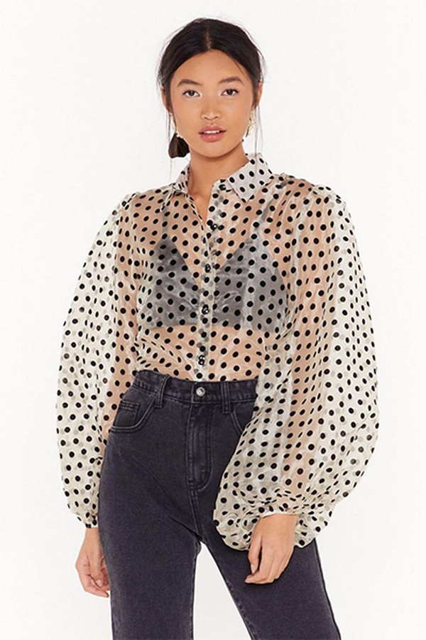 Spot Enough Drama Organza Blouse