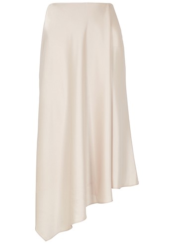 Jayla Champagne Satin Midi Skirt from Alice + Olivia