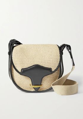 Botsy Leather-Trimmed Raffia Shoulder Bag from Isabel Marant
